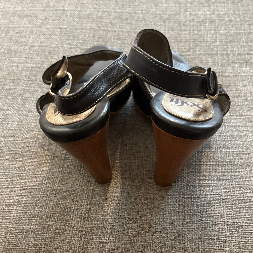 Sofft Black Open-Toe Slingback Heels - Picture 3 of 4